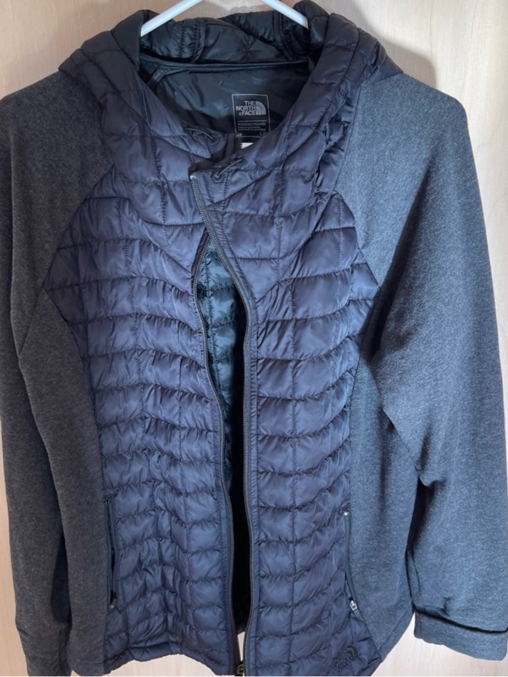 The North Face Women's Dark Gray Quilted Hooded Jacket
